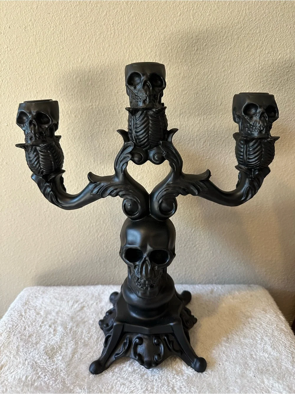 Set Of 2 Martha Stewart Halloween Candelabra Candle Holders Black Resin 11” NWT